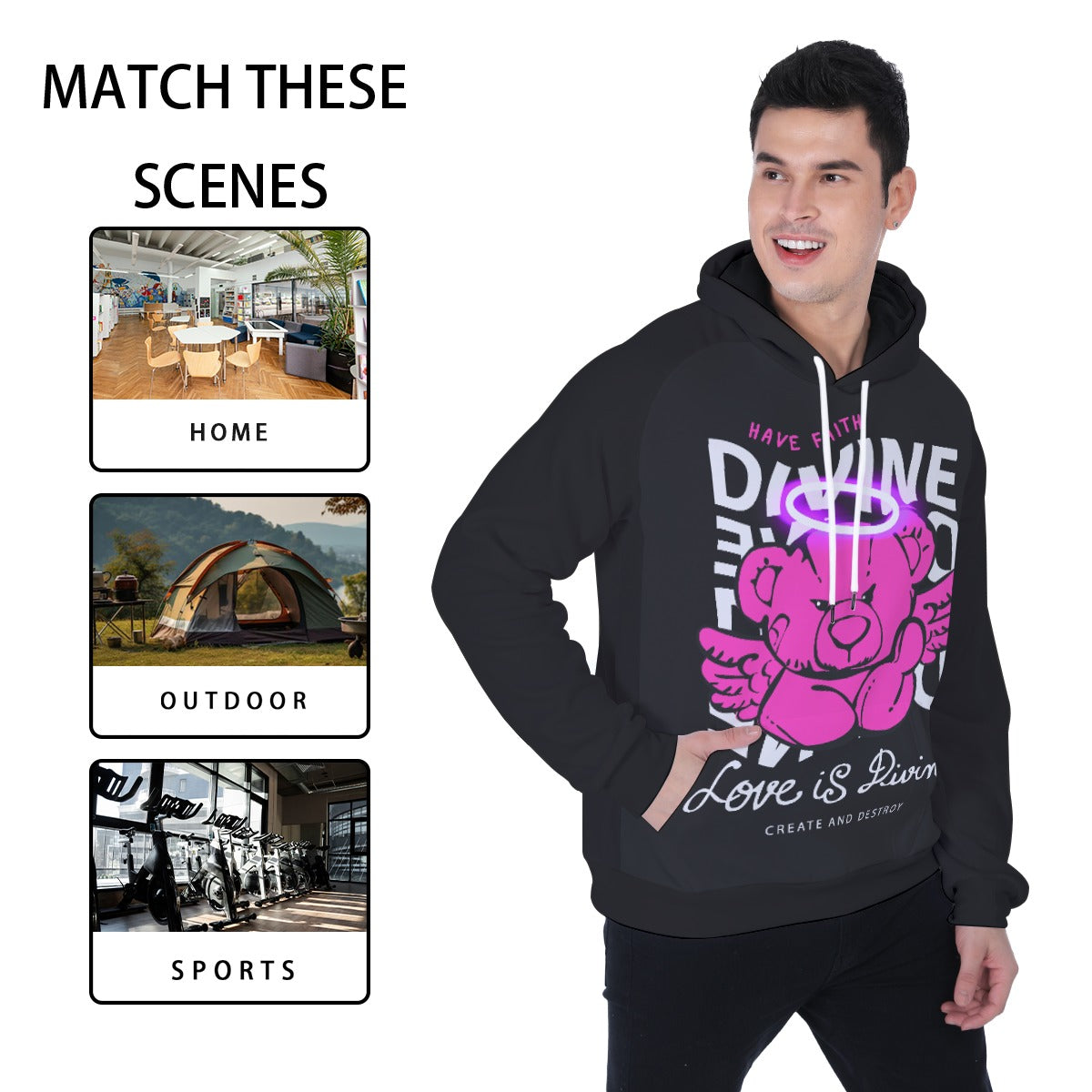 Men's Heavy Fleece Raglan Hoodie