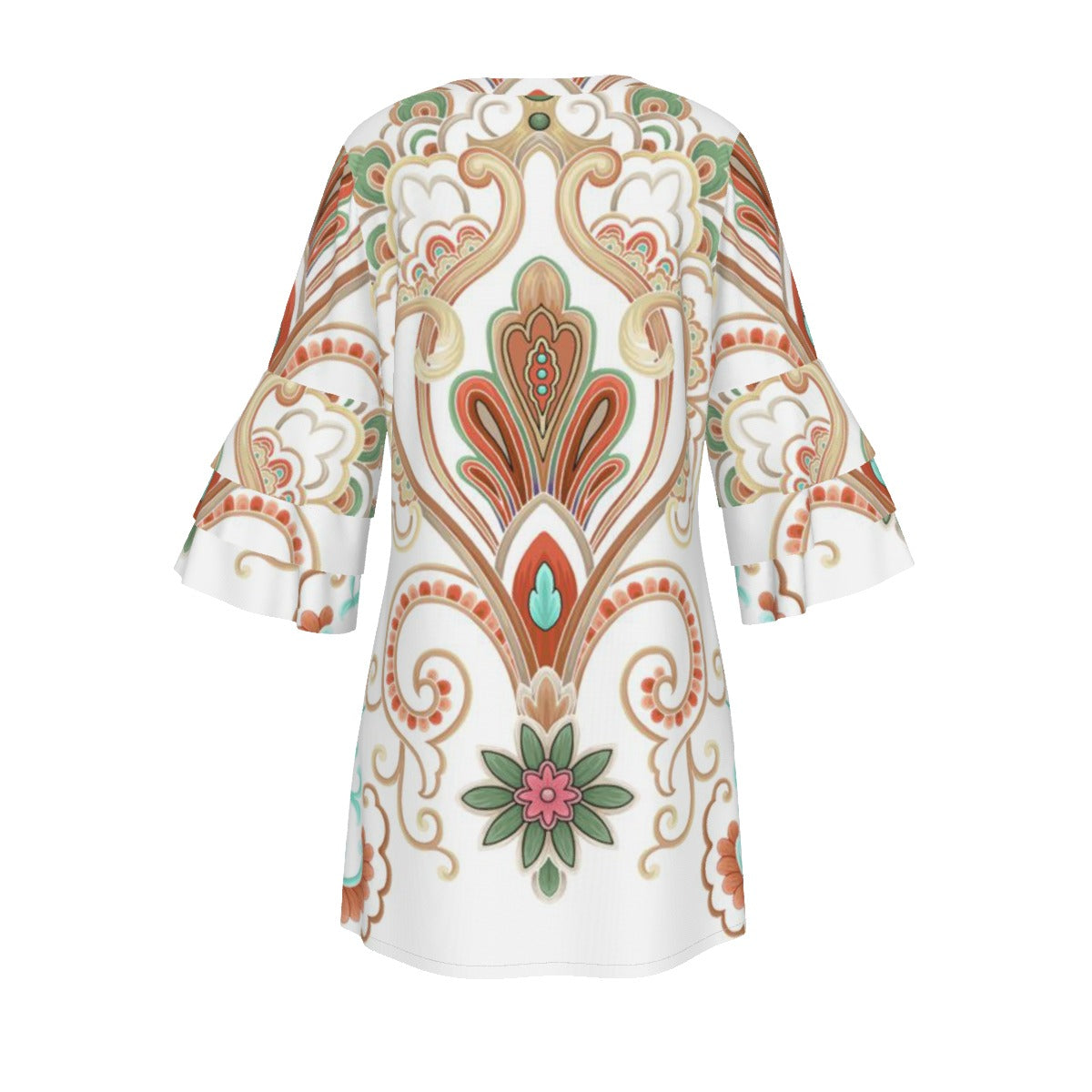 Women's Stacked Ruffle Sleeve Dress