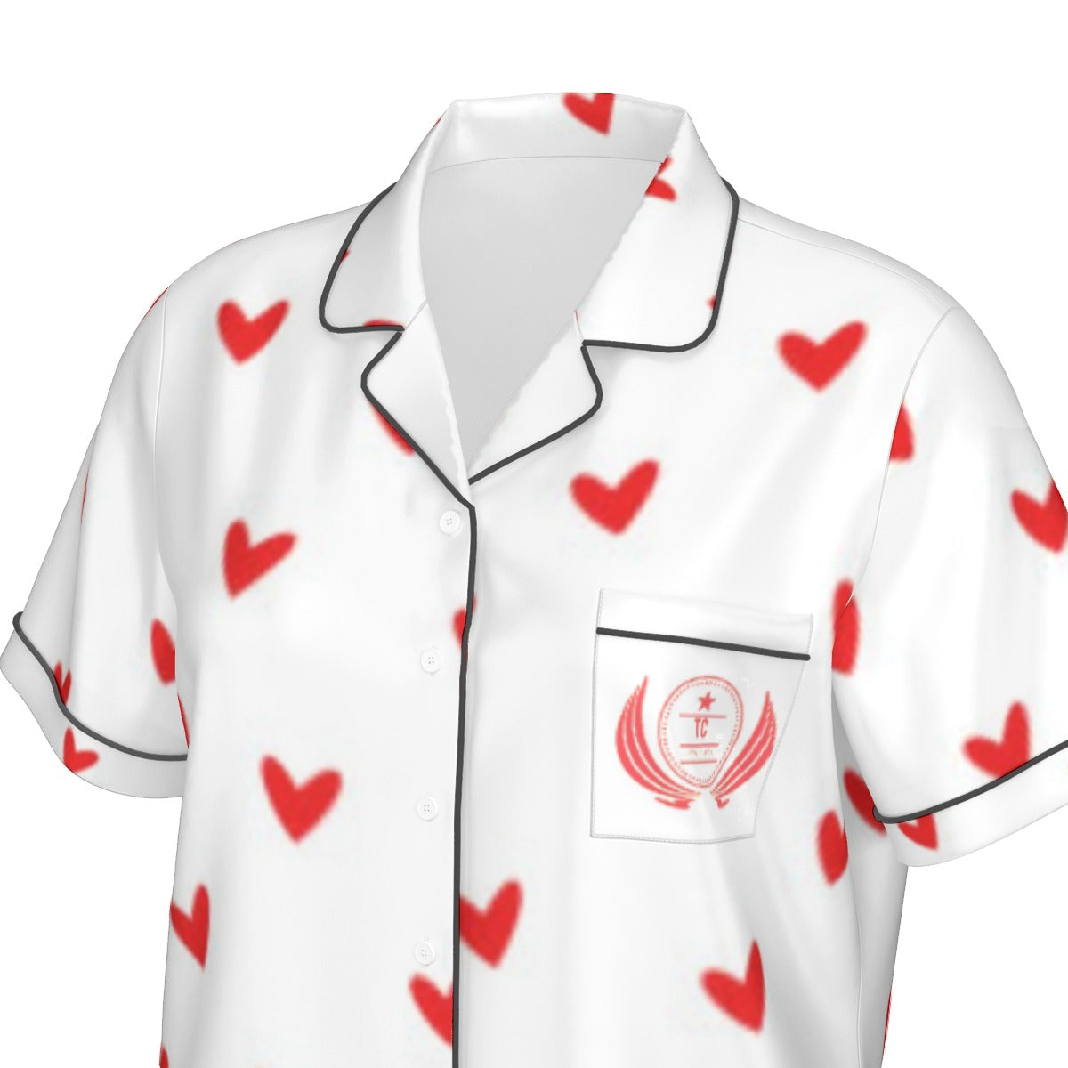 Women's Imitation Silk Pajama Set With Short Sleeve