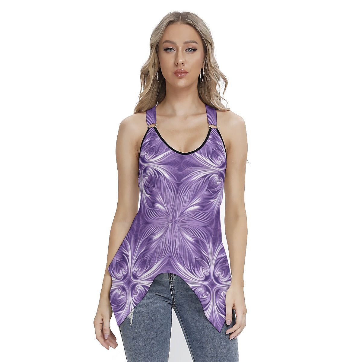 Women's Racing Tank Top With Irregular Hem
