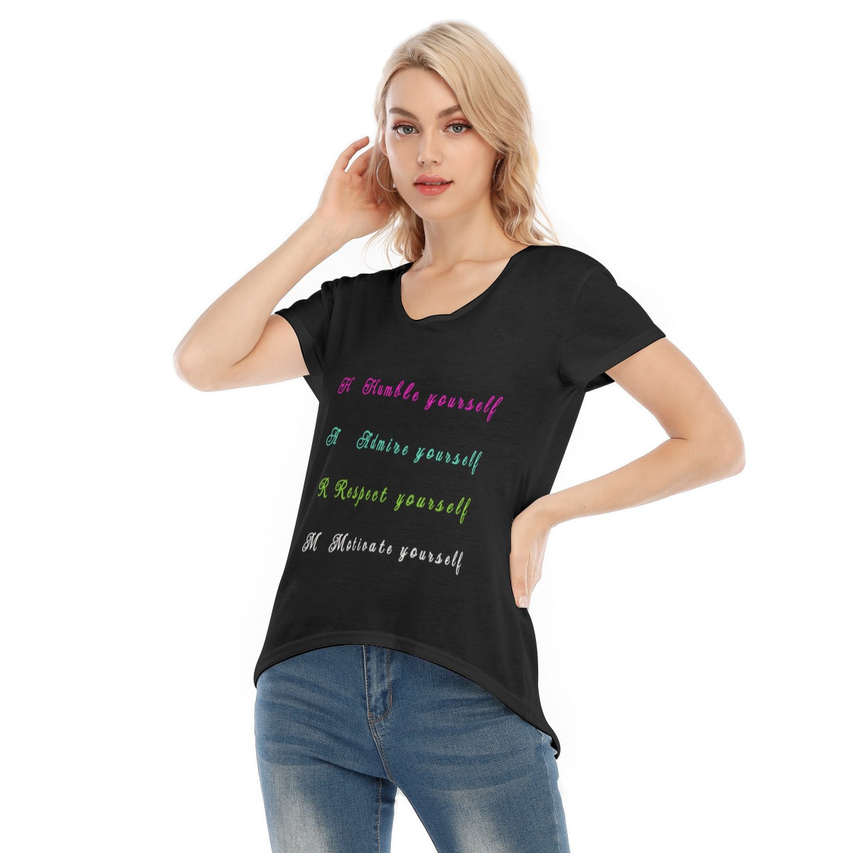 Women's V-neck Short Sleeve T-shirt