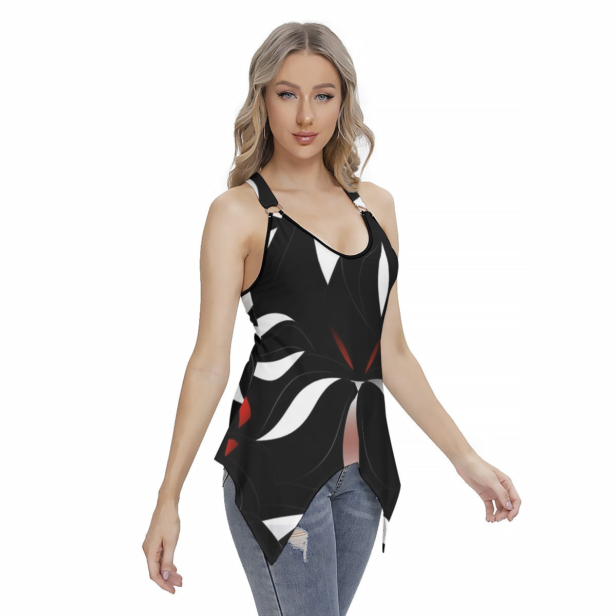 Women's Racing Tank Top With Irregular Hem