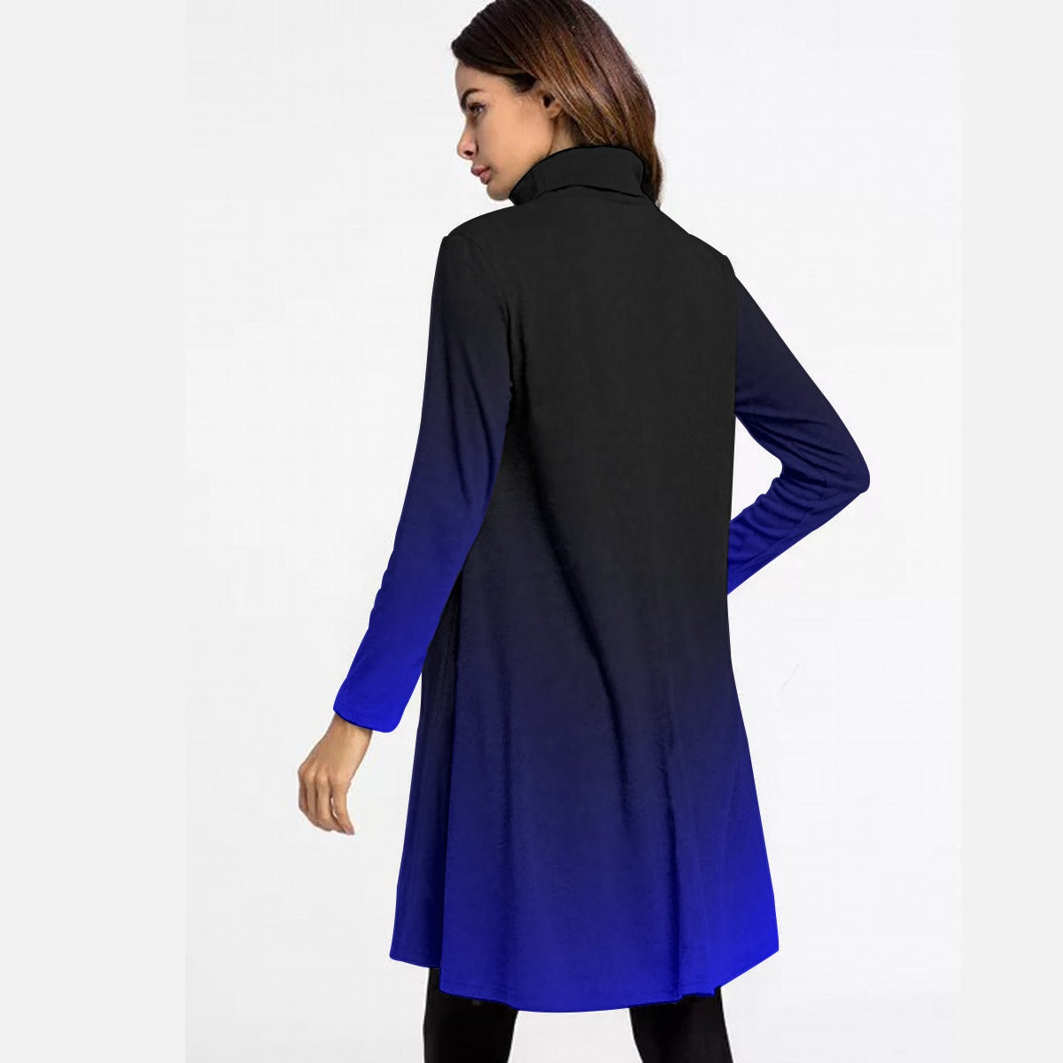Women's High Neck Dress With Long Sleeve
