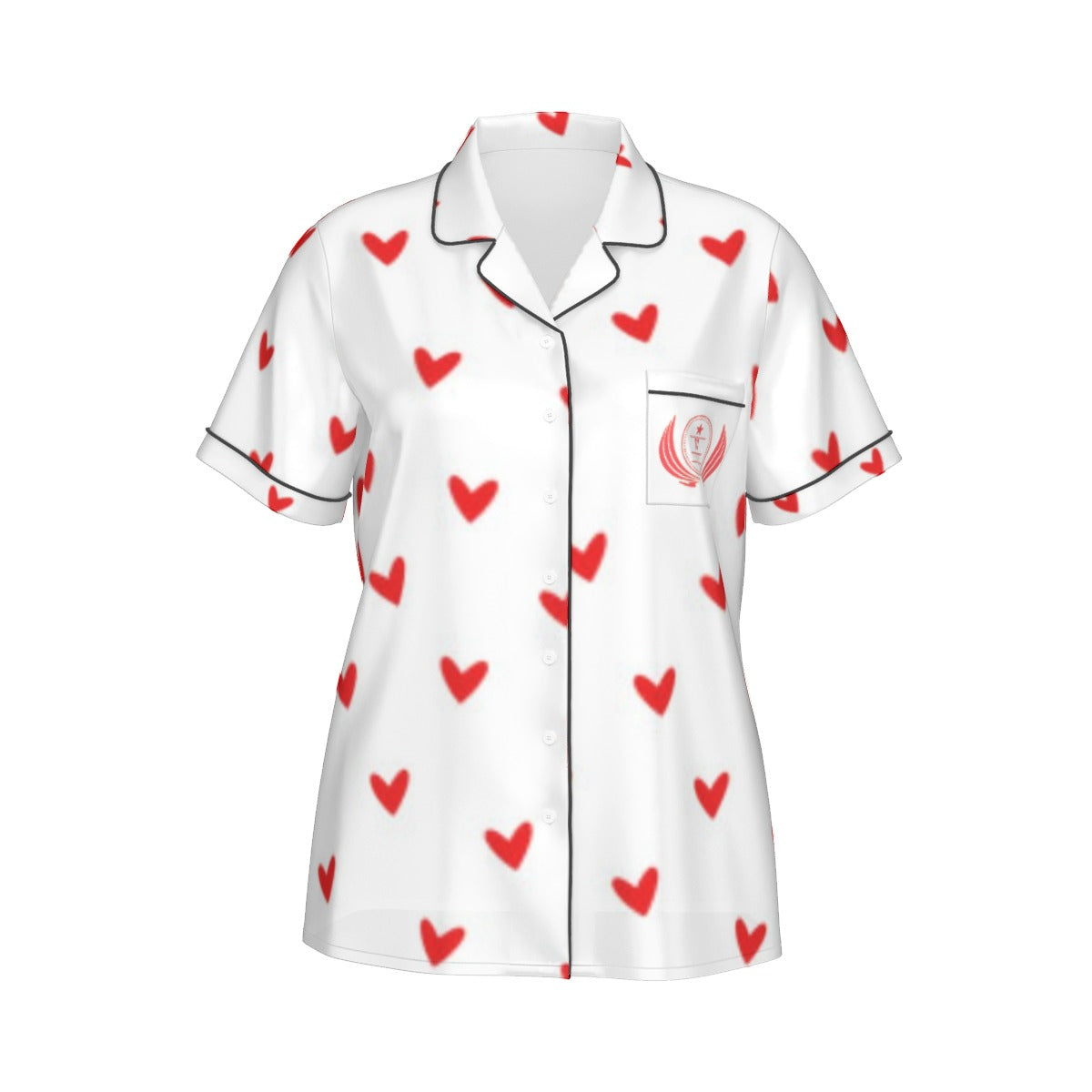 Women's Imitation Silk Pajama Set With Short Sleeve