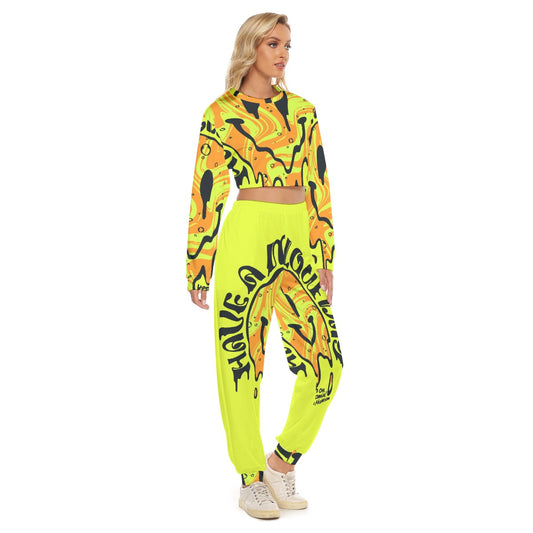 Women's Crop Sweatshirt Suit