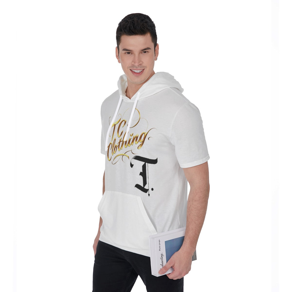 Men's Short Sleeve Hoodie T-Shirt