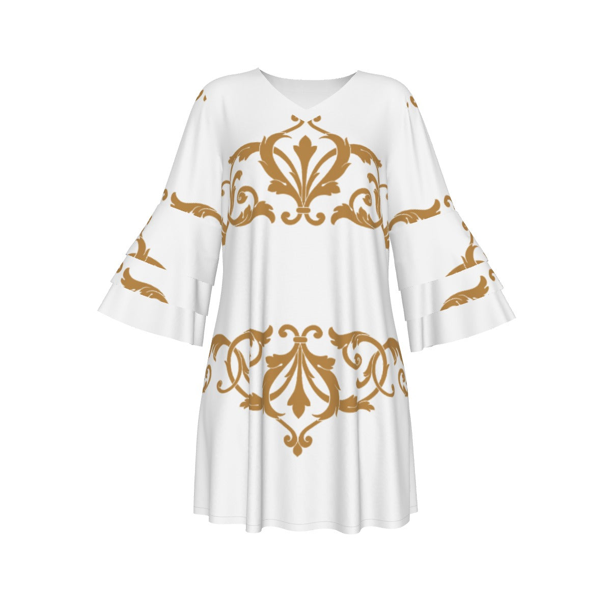 Women's Stacked Ruffle Sleeve Dress