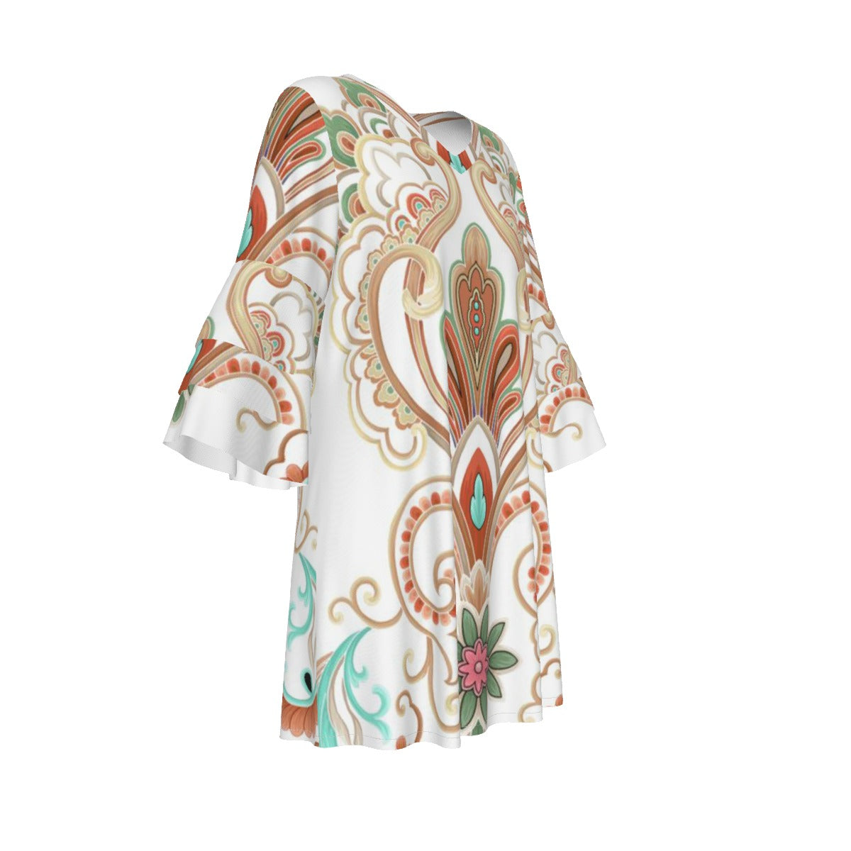 Women's Stacked Ruffle Sleeve Dress