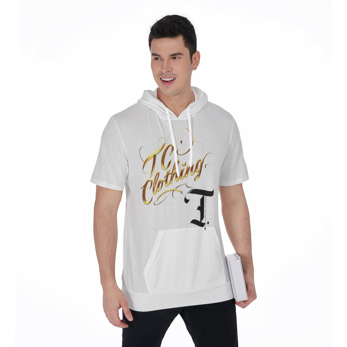 Men's Short Sleeve Hoodie T-Shirt