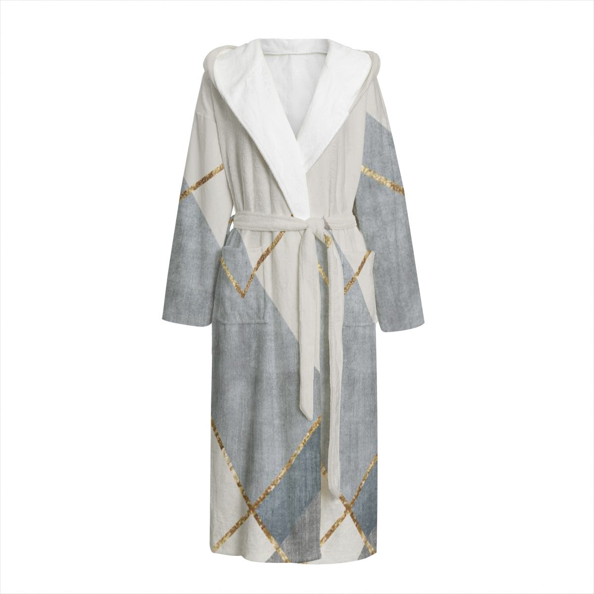 Unisex Flannel Hooded bathrobe