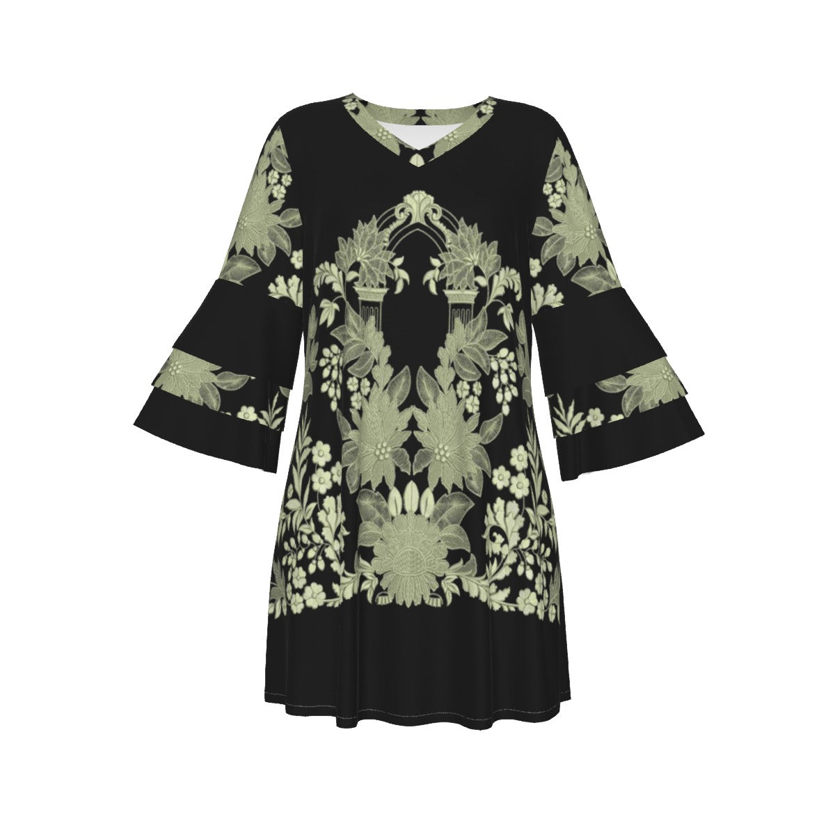 Women's Stacked Ruffle Sleeve Dress