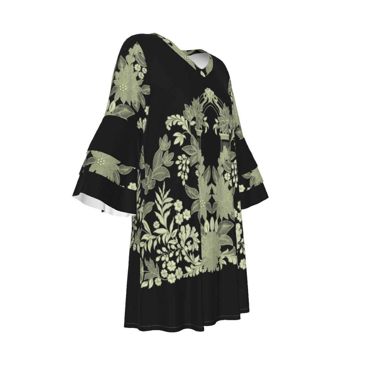 Women's Stacked Ruffle Sleeve Dress