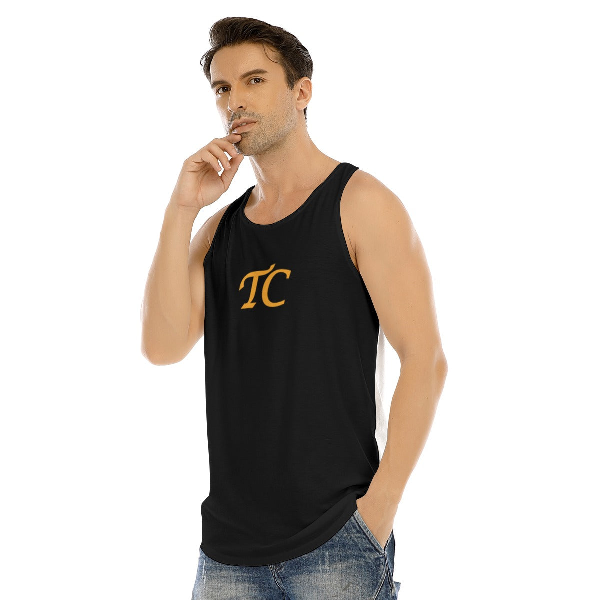 Men's Curved Hem Long Tank Top for Bodybuilding - TC Clothing