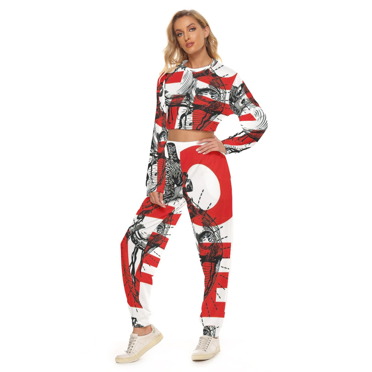 Women's Crop Sweatshirt Suit