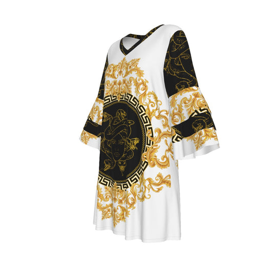 Women's Stacked Ruffle Sleeve Dress