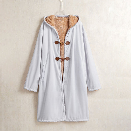 Horn Button Long Fleece Windbreaker