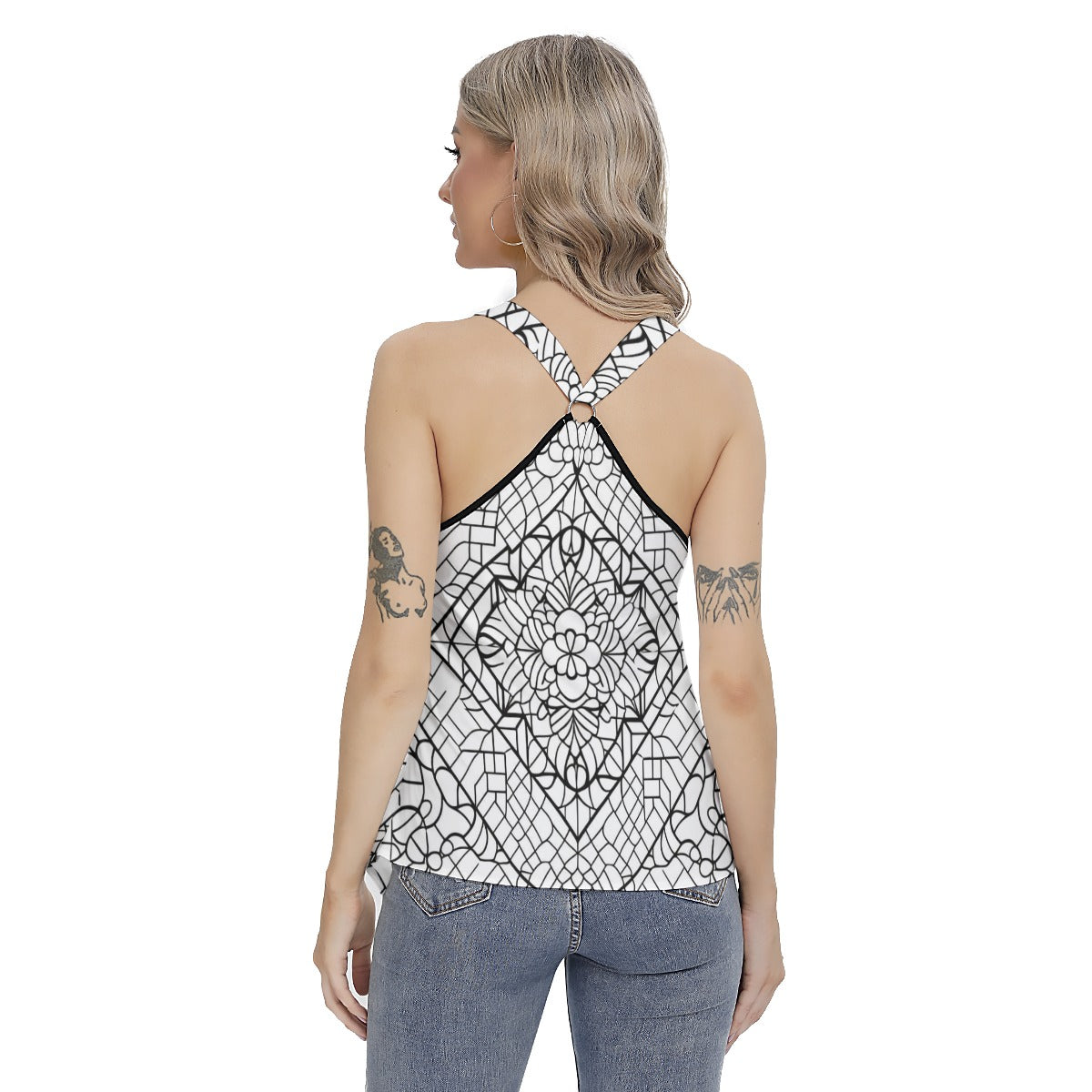 Women's Racing Tank Top With Irregular Hem