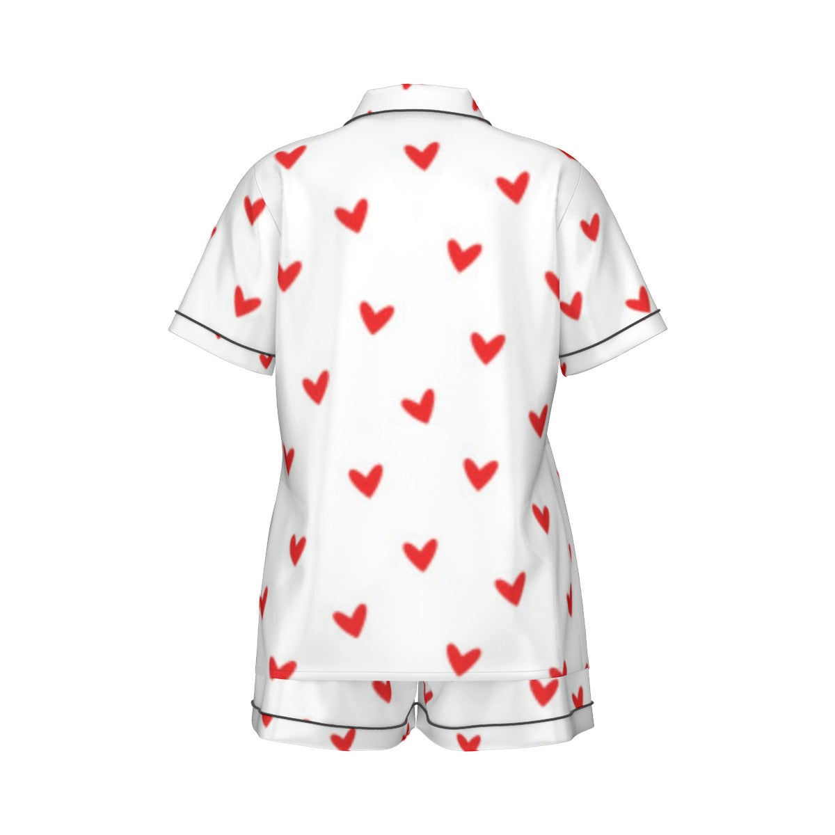 Women's Imitation Silk Pajama Set With Short Sleeve