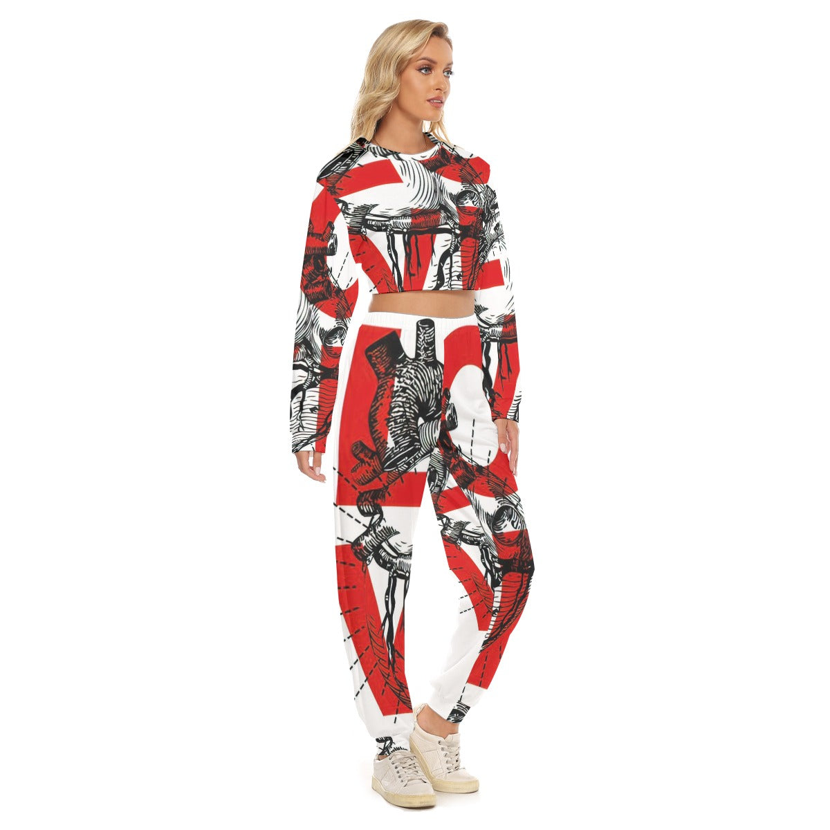 Women's Crop Sweatshirt Suit