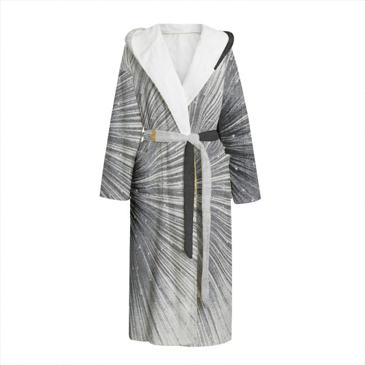 Unisex Flannel Hooded bathrobe