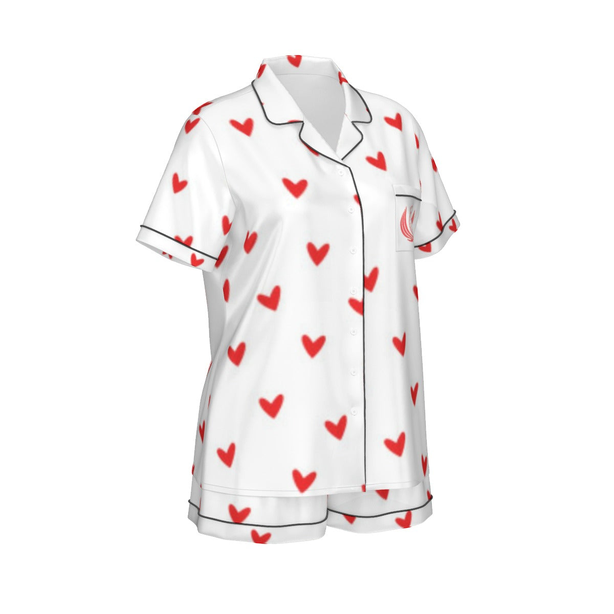 Women's Imitation Silk Pajama Set With Short Sleeve