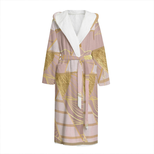 Unisex Flannel Hooded bathrobe