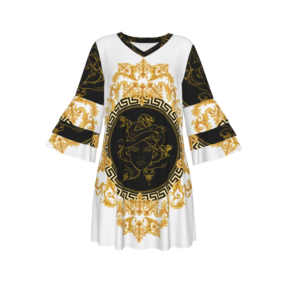 Women's Stacked Ruffle Sleeve Dress