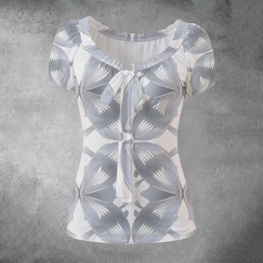 Women's Puff Sleeve Pleated Shirt