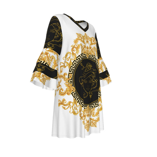 Women's Stacked Ruffle Sleeve Dress
