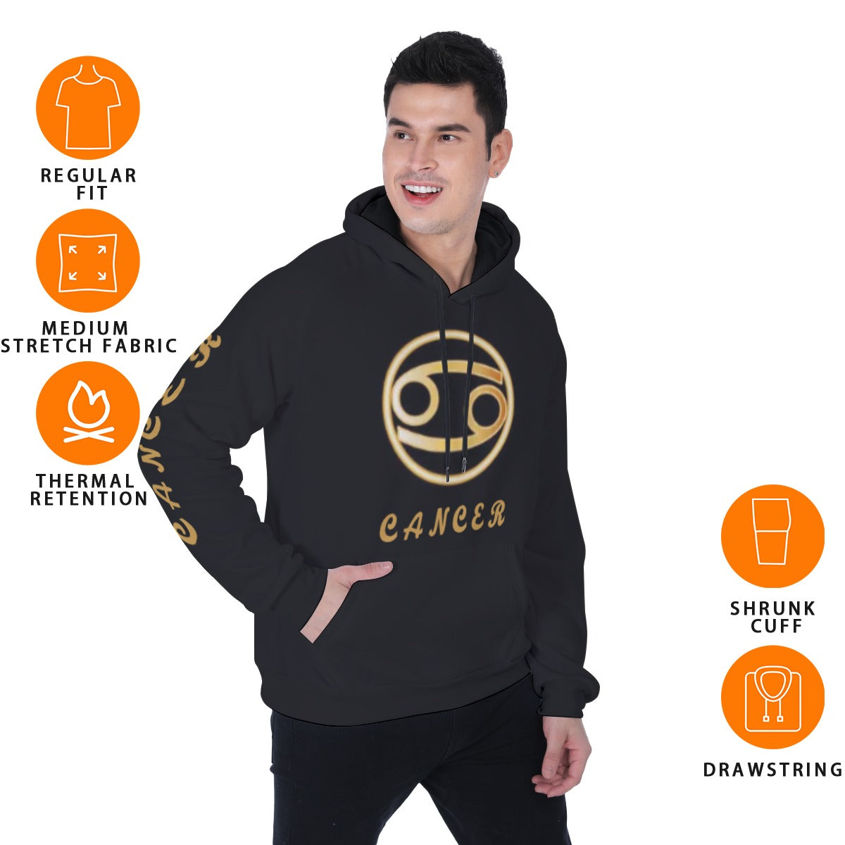 CANCER Heavy Fleece Zodiac Hoodie