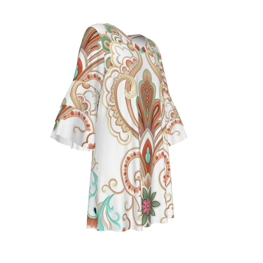 Women's Stacked Ruffle Sleeve Dress