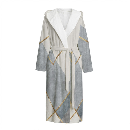 Unisex Flannel Hooded bathrobe