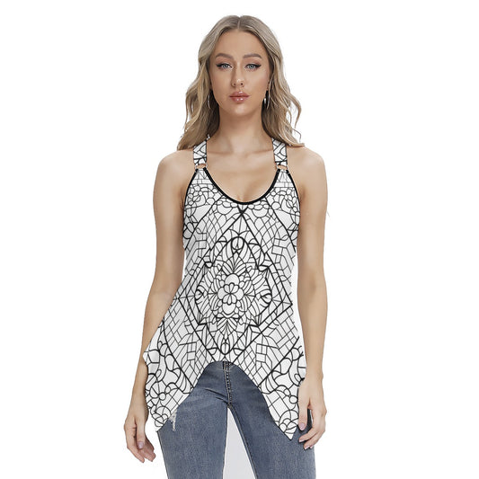 Women's Racing Tank Top With Irregular Hem