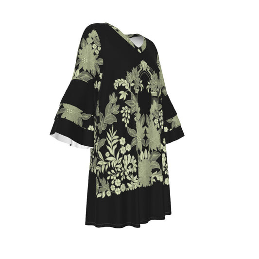Women's Stacked Ruffle Sleeve Dress