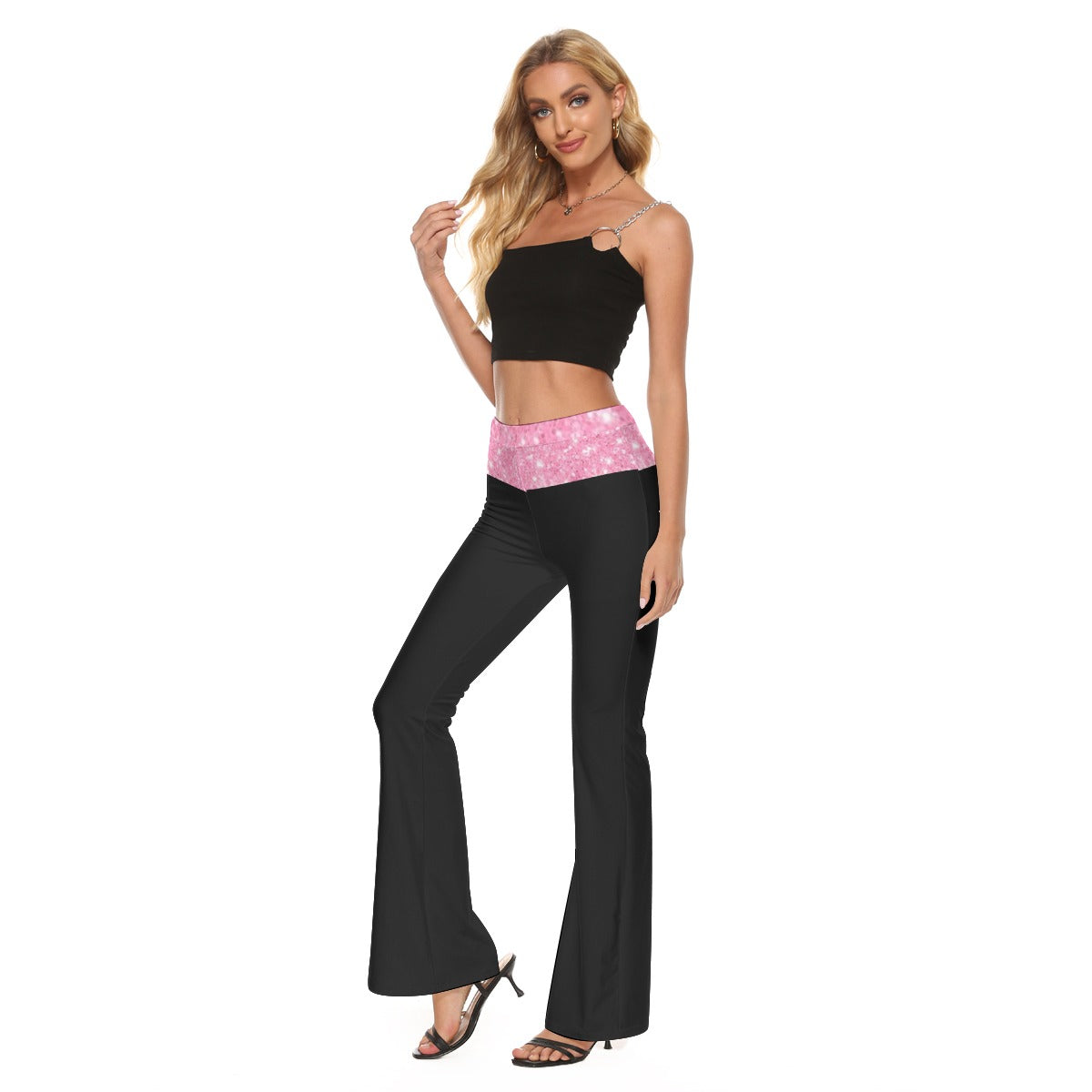 Women High Elastic Flare Pants