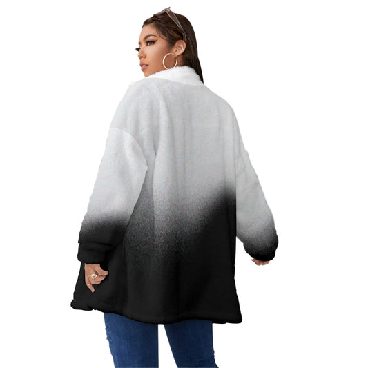 Unisex Borg Fleece Stand-up Collar Coat With Zipper Closure(Plus Size)
